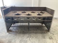 Karahi stove and shwarma burger counter