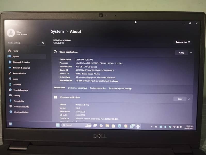 Dell Latitude 3410 – Core i5 10th Gen | 8GB RAM | 256GB SSD 3