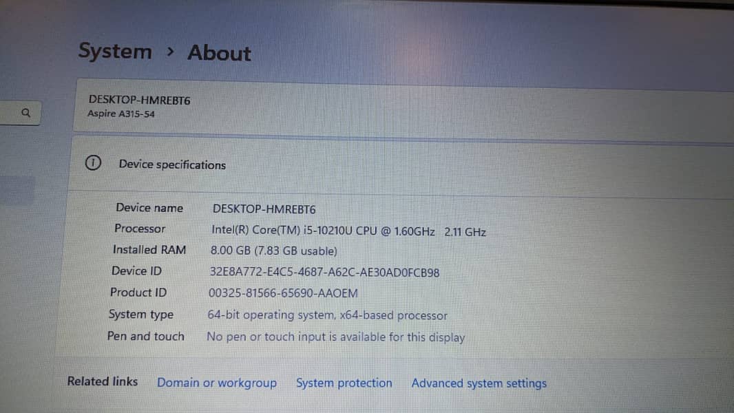 Acer Aspire A315 4