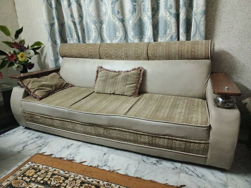 3 seater sofa wooden 0