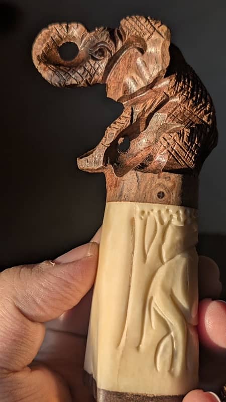 Very Cool Looking Hand Carved from Bone and Wood with Bottle Opener 2