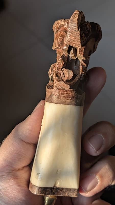 Very Cool Looking Hand Carved from Bone and Wood with Bottle Opener 3