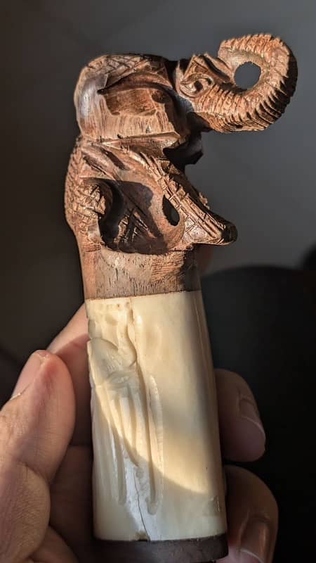 Very Cool Looking Hand Carved from Bone and Wood with Bottle Opener 4