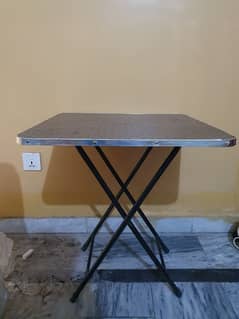 2 chairs with wooden Foldable table for sale