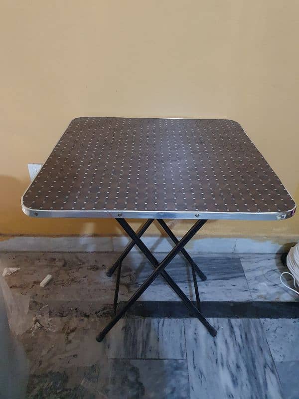 2 chairs with wooden Foldable table for sale 2