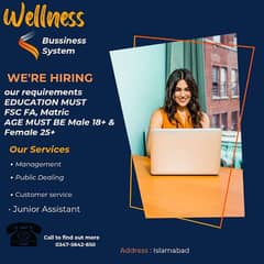 Wellness System Job available in office working Good Selery & +bonus