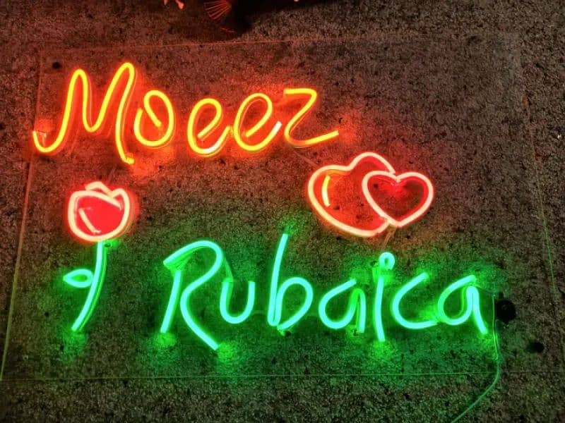 Customized Neon Sign Boards Couple names with light 5