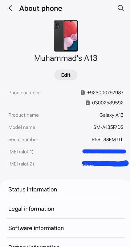 samsung A13 used mobil good condition 1