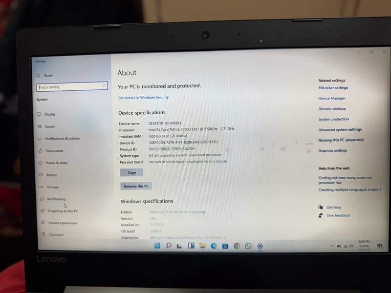 lenovo laptop i5 7th gen 6