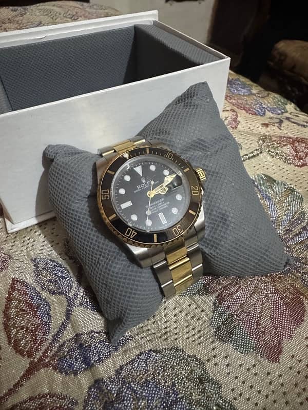 Rolex Submariner Black Index Dial Two Tone Swiss Watch 4