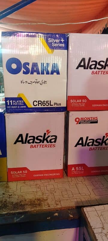 Alaska . osaka. Exide Daewoo all batteries available 1