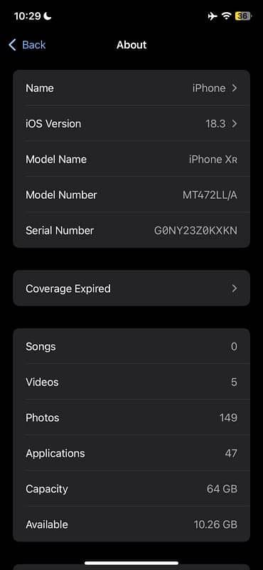 IPHONE XR LLA model 64gb non pta 6