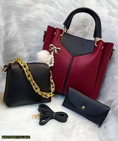 3 piece  PU leather handbag