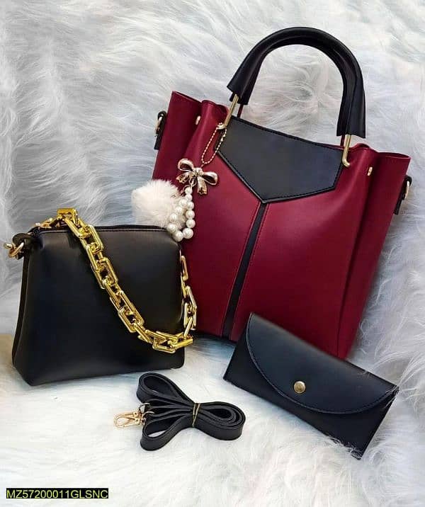 3 piece  PU leather handbag 0