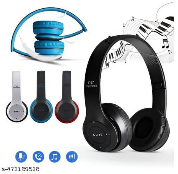 P47 Wireless Bluetooth Stereo Headphones 2