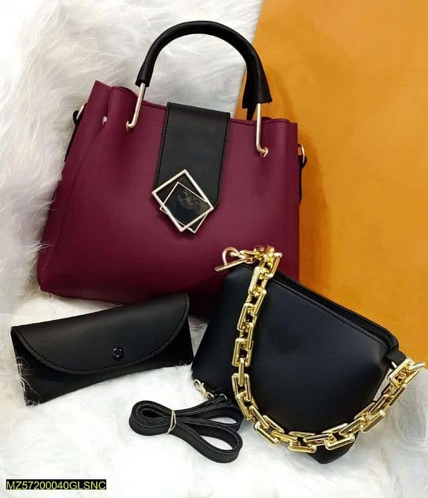 pu leather handbag  3 piece set 1