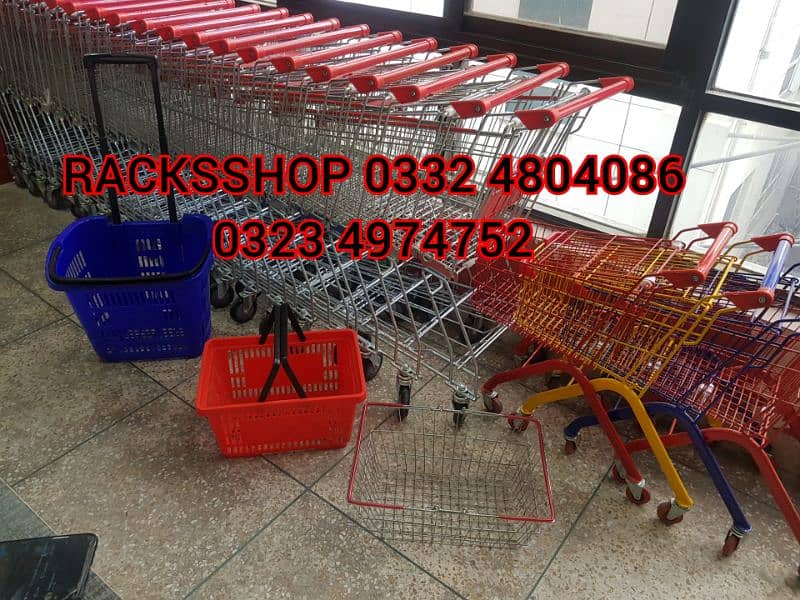 Racks/ wall rack/ Gondola Rack/ Store Rack/ cash counter/ Trolleys/bin 19