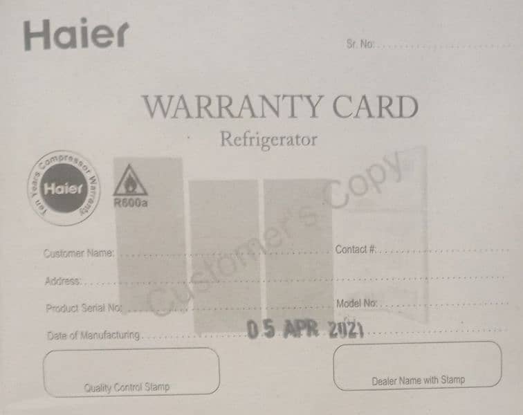 HRF-276 HAIER 10-CFT REFRIGERATOR PERFECT CONDITION 6