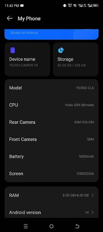 Tecno camon 30 8/256gb exchange with cash 1