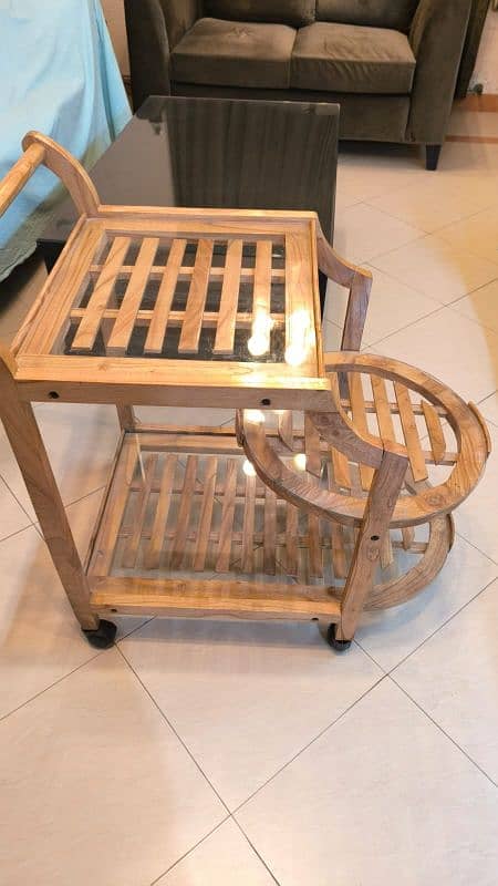 Wooden Serving Trolley 0