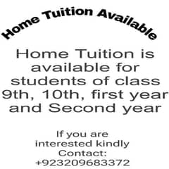 Home Tuition Available