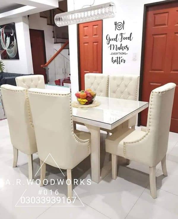 DINING TABLE DINING CHAIRS SET 6 SEATER SET 2