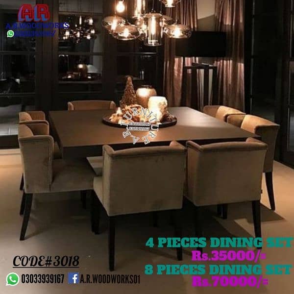 DINING TABLE DINING CHAIRS SET 6 SEATER SET 7