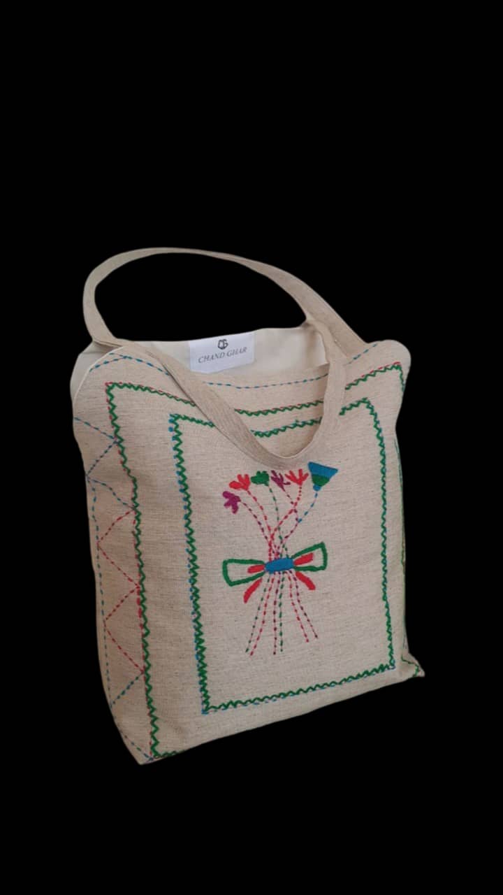 It's special embroidered bag made of jute fabric. 2