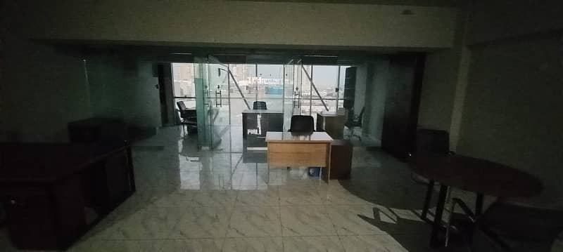 Dha Ph 7 | Khe Ittehad & Jami Street 11 | 1500 Sqft Fully Furnished Office Floor | Executive Glass Chambers | Attach Bath | Kitchen | Basement Car Parking | Maintained By Real Estate Management | Reasonable Rent | 8