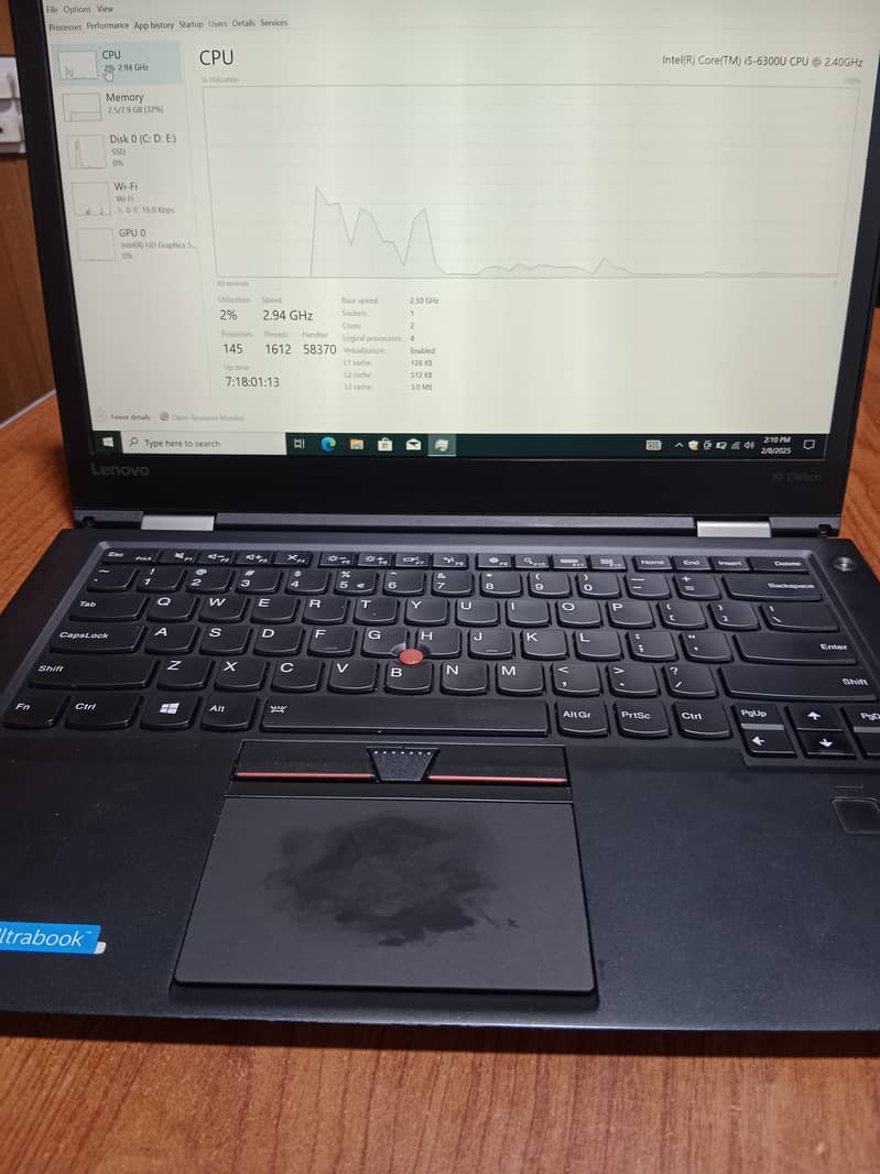 Lenovo ThinkPad X1 Carbon Gen 4 | Core i5 6th Gen | 8GB RAM | 256GB 4