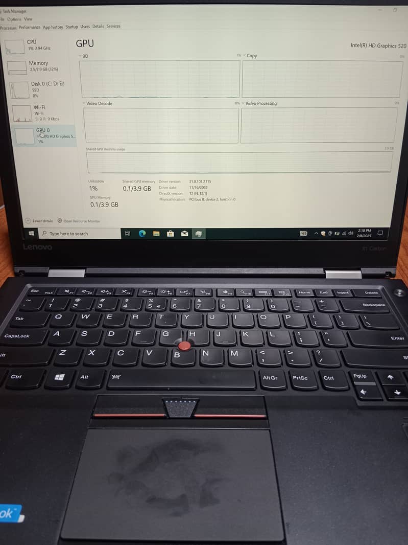 Lenovo ThinkPad X1 Carbon Gen 4 | Core i5 6th Gen | 8GB RAM | 256GB 5