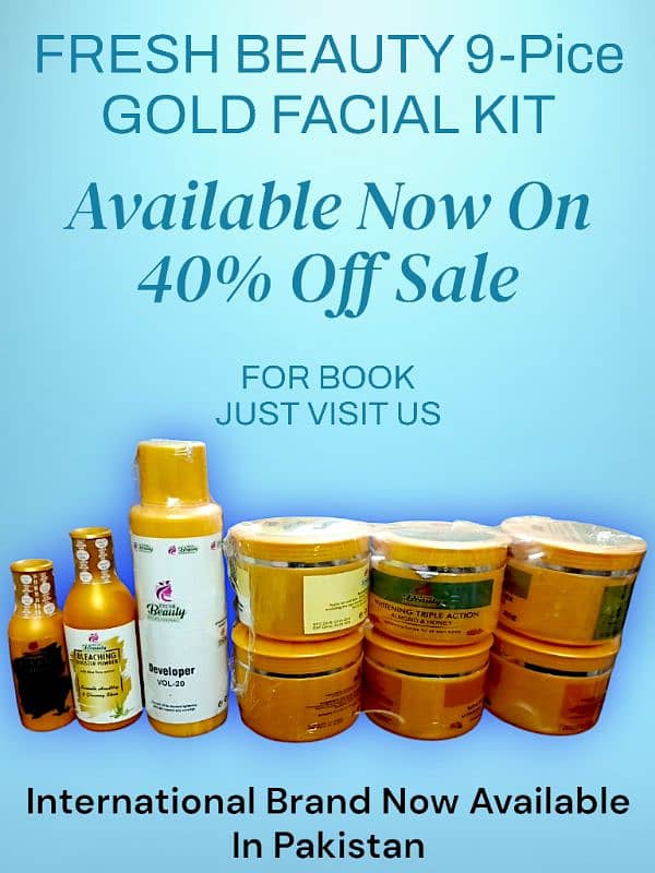 FRESH BEAUTY GOLD FACIAL EXTRA WHITENING KIT 9-PICE 250GM 1