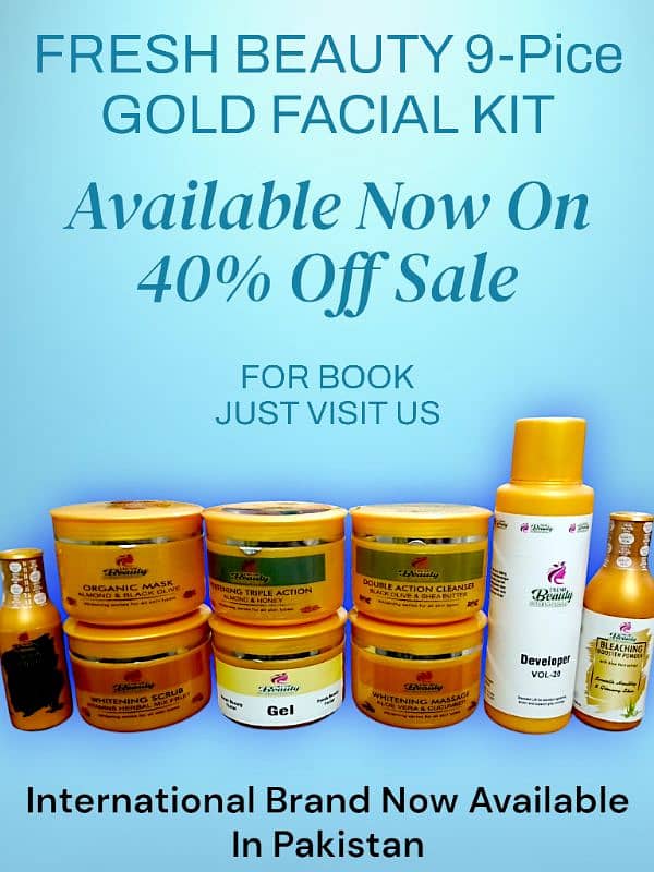 FRESH BEAUTY GOLD FACIAL EXTRA WHITENING KIT 9-PICE 250GM 2