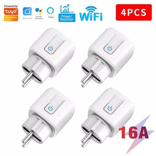 16A / 20A Tuya WiFi EU Smart Plug Wireless Socket 220V Power Monitor 0