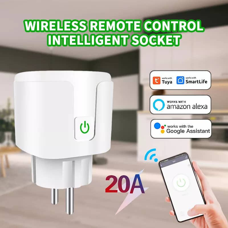 16A / 20A Tuya WiFi EU Smart Plug Wireless Socket 220V Power Monitor 9