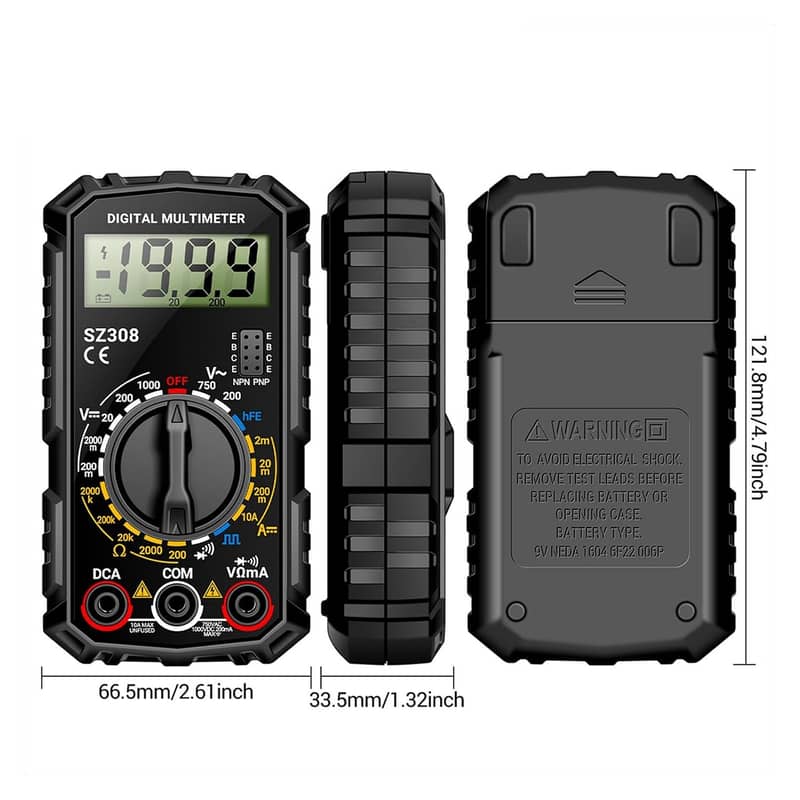 Professional Volt Meter Digital Multimeter 2000 Counts Voltage Tester 17