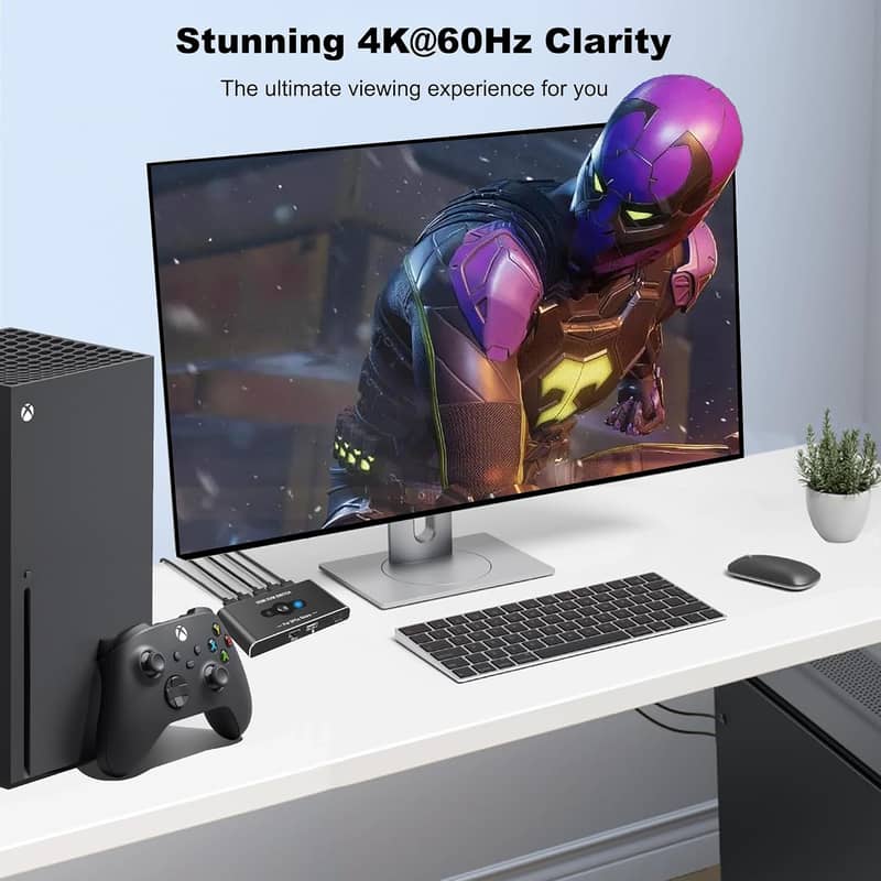 4K@60Hz, KVM Switch HDMI 1 Monitors 2 Computers,Support HDMI Switch 15