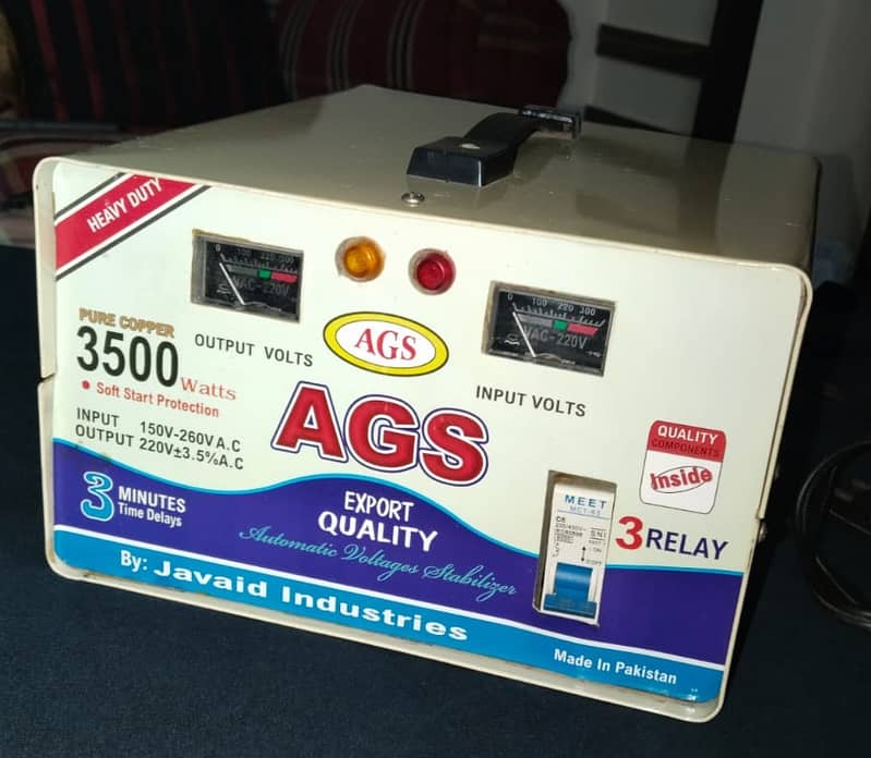 AGS 3500 Watts Automatic Voltage Stabilizer in Good Condition 0