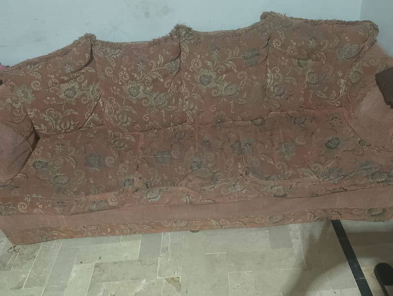 used but original wooden sofa 0