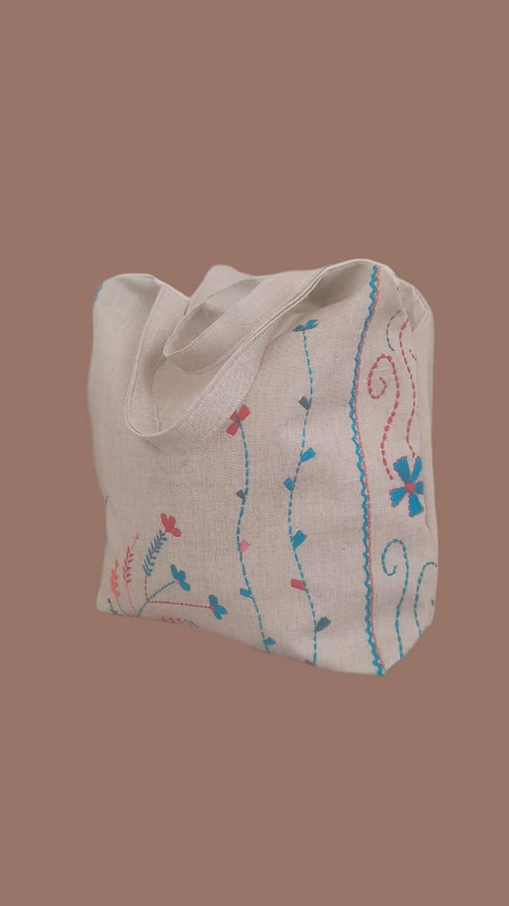 It's jute made embroidered bag. Best for every occasion. 100 % handmade. 2