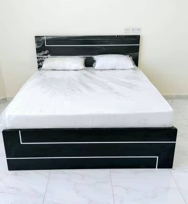 Bed Set - Bedroom Set - Double Bed - Wooden Bed - Bed with Side Table 1