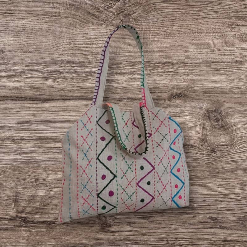 It's special embroidered bag made of jute fabric. 5