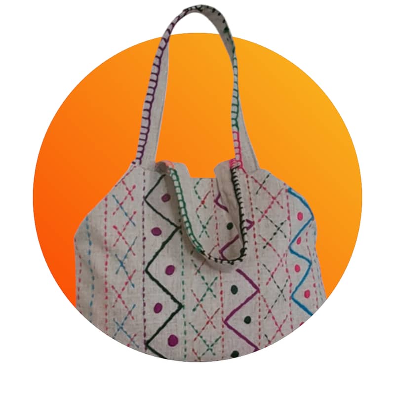 It's special embroidered bag made of jute fabric. 6