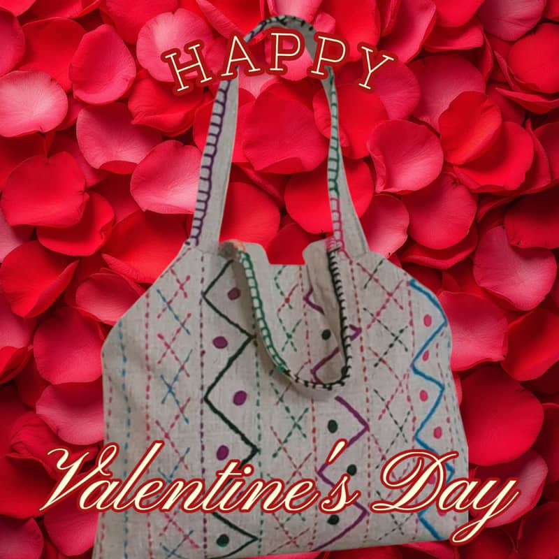 It's special embroidered bag made of jute fabric. 7