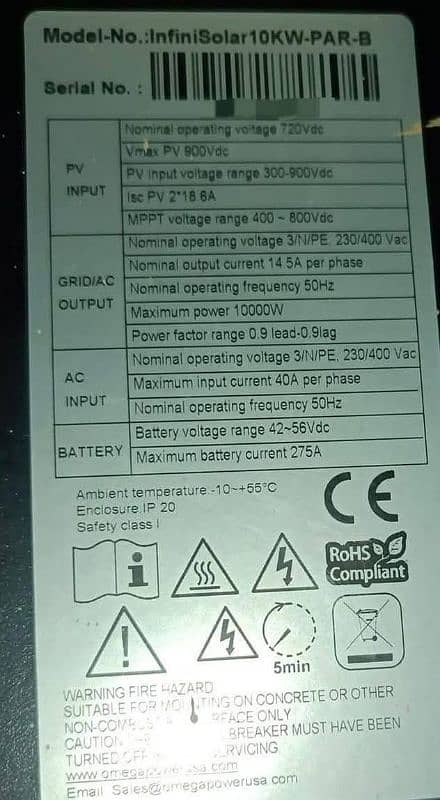 10kw 3phase hybrid solar inverter on grid / off grid 48v 3