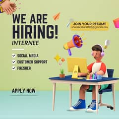 Social Media internee Job available only for Female