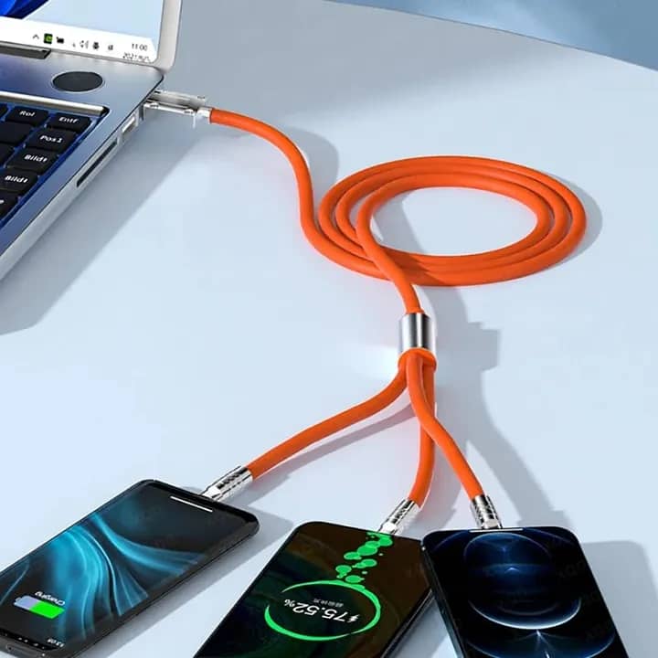 3 in 1 (120W) Type C Micro USB iOS Data Cable Fast Charging 1