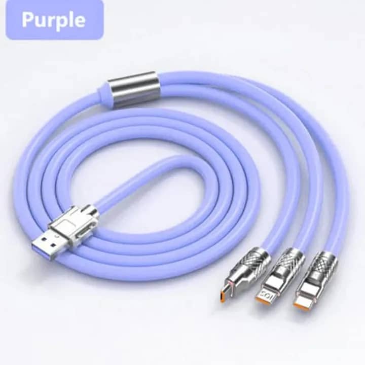 3 in 1 (120W) Type C Micro USB iOS Data Cable Fast Charging 9