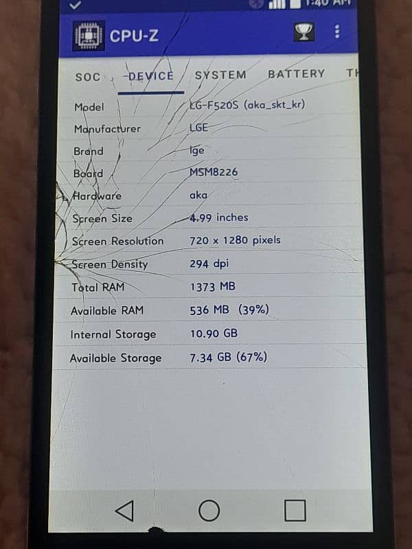 LG F520  16GB 2GB NOT OPN REPAIR SIM kbi utha lyta hybkabi ni 1