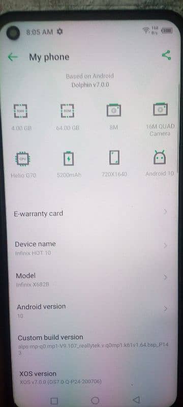 10/10 condition Infinix hot 10 4/64 all okay 7
